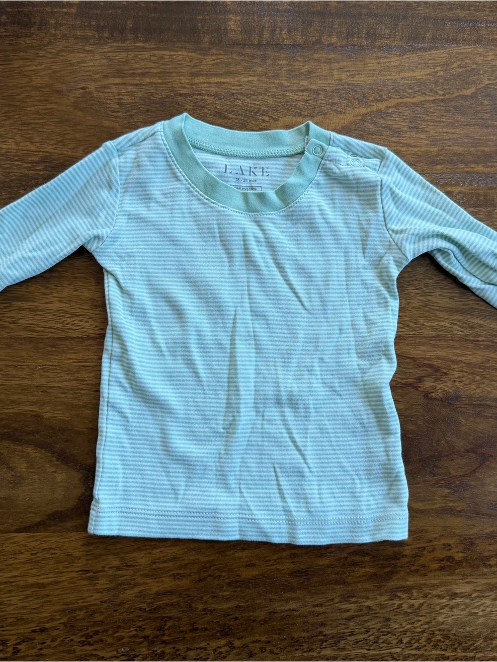 Lake Mint Stripe Kids Pajama Set - Long Sleeve Top & Pants - Picture 3 of 5